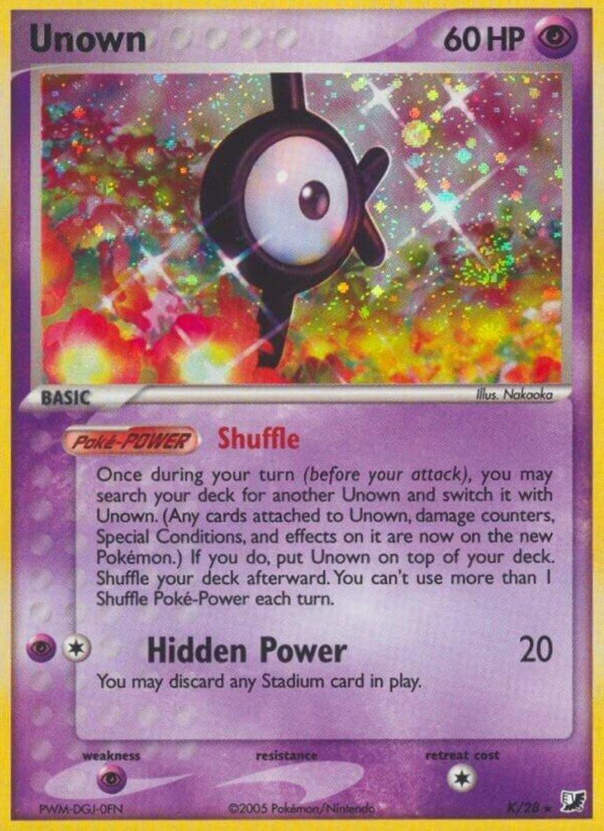 2005 Pokemon EX Unseen Forces Unown #K