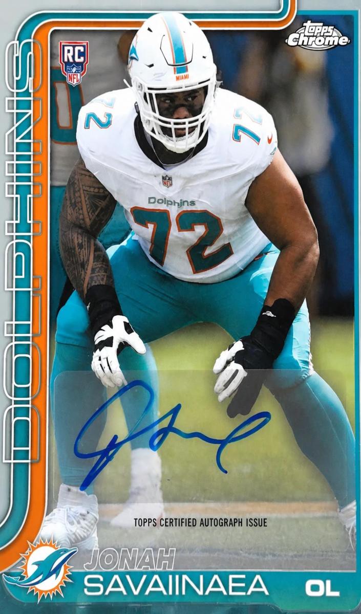 2025 Topps Chrome Football Jonah Savaiinaea #RA-JS