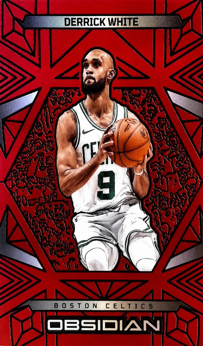 2024 Panini Obsidian Basketball Electric Etch Red Flood Derrick White #15