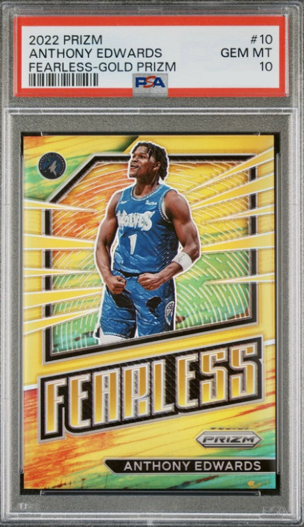 2022 Panini Prizm Basketball Gold Anthony Edwards #10 PSA 10
