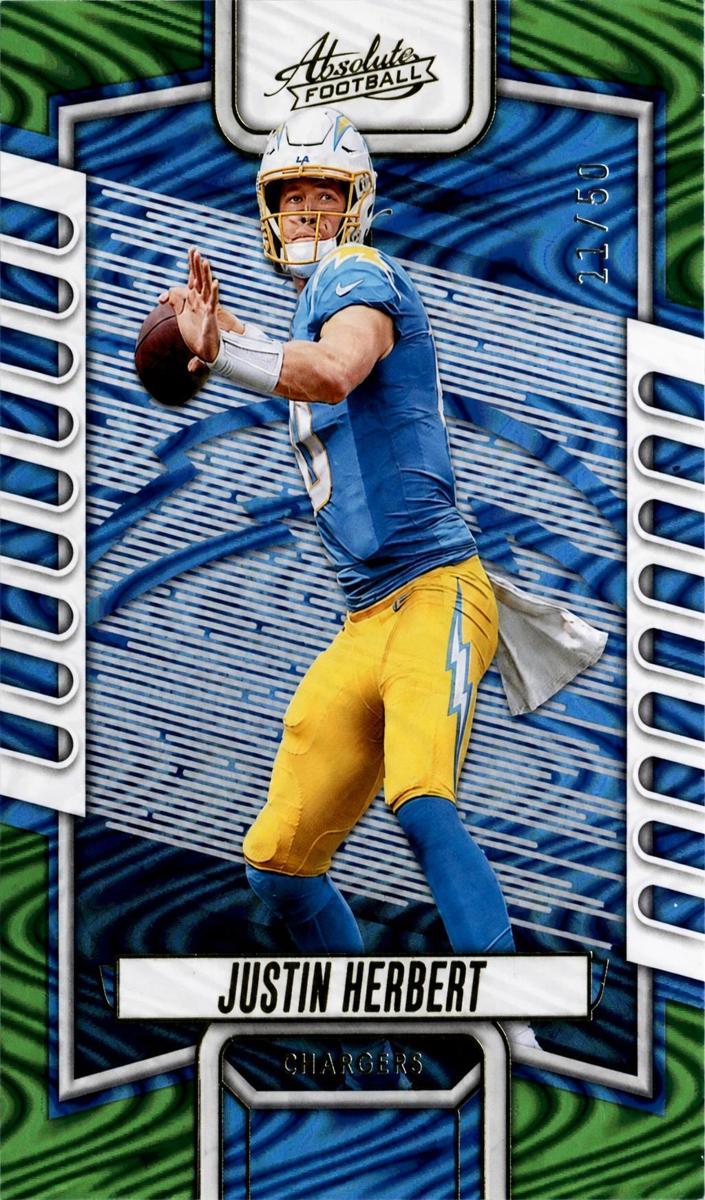 2023 Panini Absolute Football Green Waves Justin Herbert #1