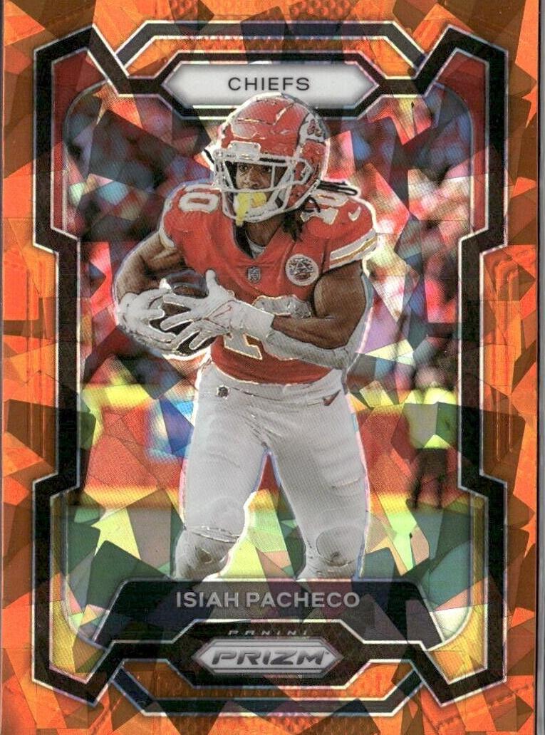2023 Panini Prizm Football Orange Ice Isiah Pacheco #144