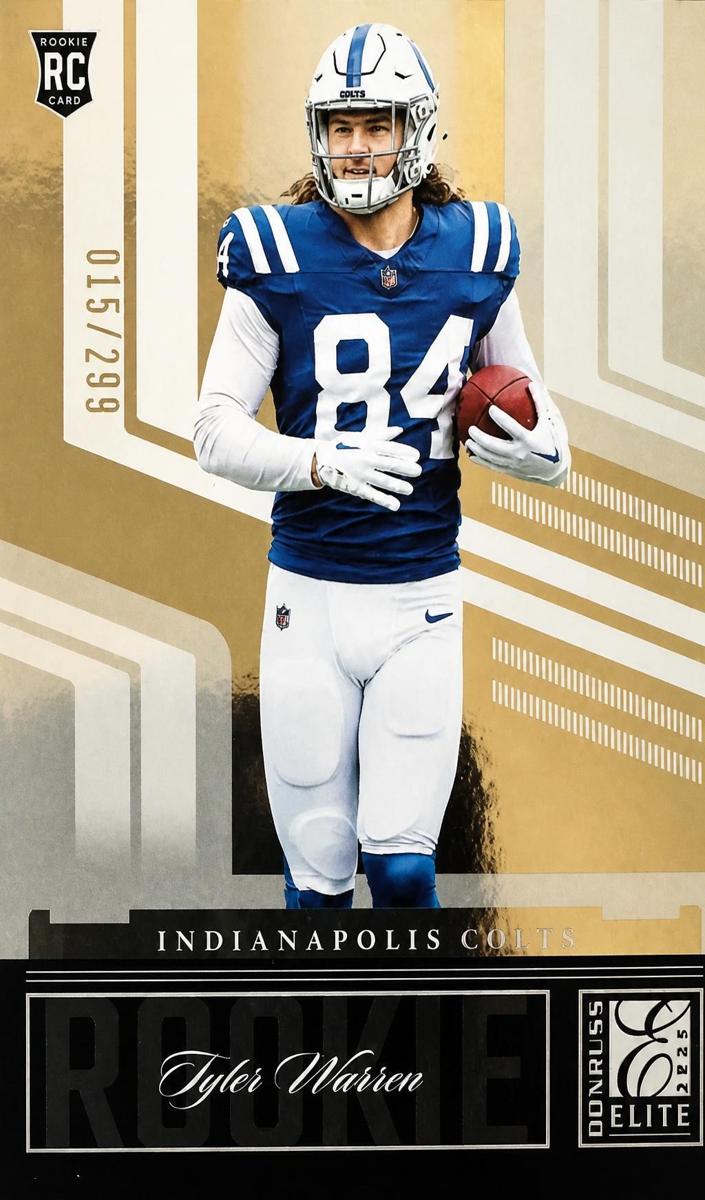 2025 Donruss Elite Football Tyler Warren #16 PSA 8