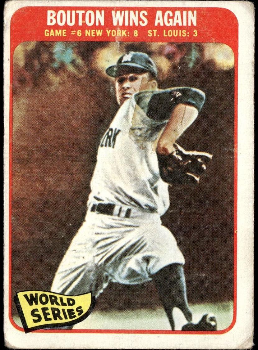 1965 Topps Baseball Bouton Wins Again World Series Game #6 #137 PSA 8