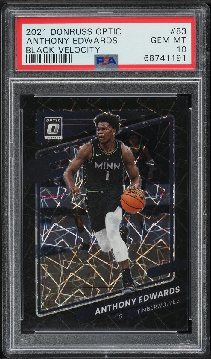 2021 Donruss Optic Basketball Black Velocity Anthony Edwards #83 PSA 8.5