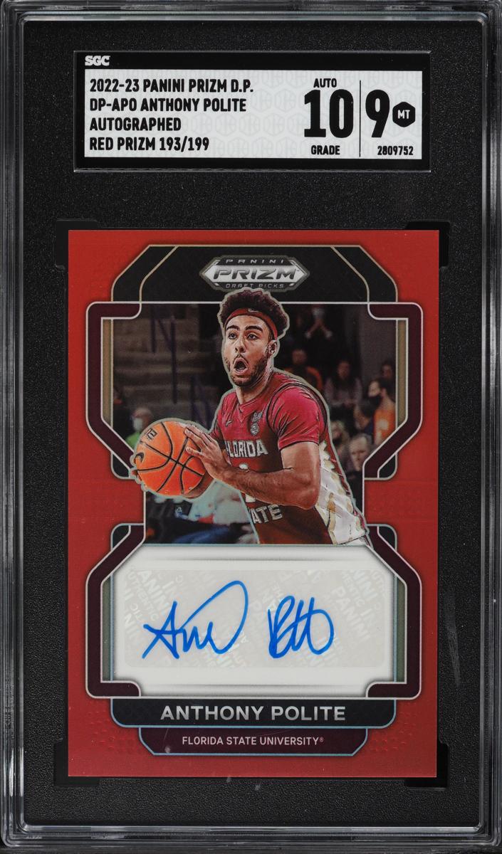 2022 Panini Prizm Draft Picks Basketball Red Anthony Polite #DP-APO SGC 9