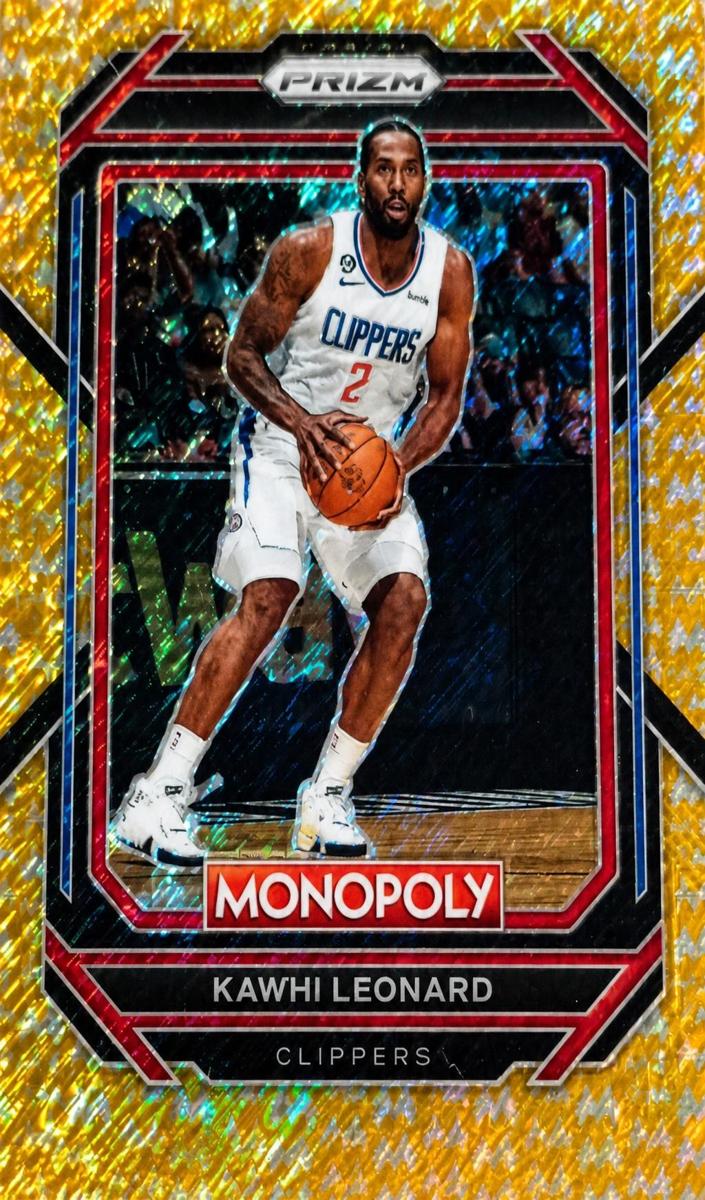 2022 Panini Prizm Monopoly Basketball Gold Money Shimmer Kawhi Leonard #37
