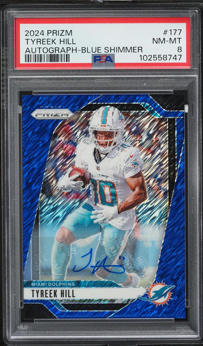 2024 Panini Prizm Football Blue Shimmer Tyreek Hill #177