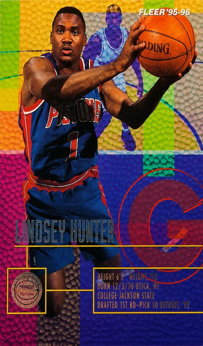 1995 Fleer Basketball Lindsey Hunter #53