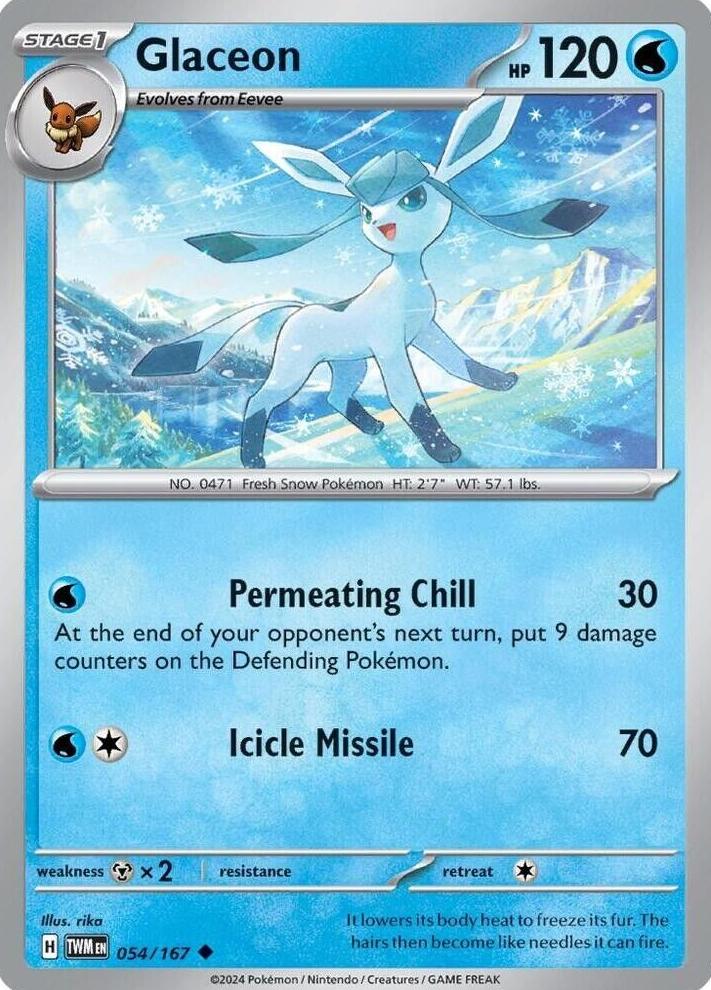 2024 Pokemon Scarlet & Violet Twilight Masquerade Glaceon #54