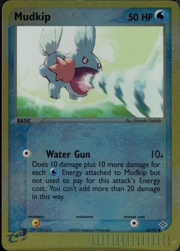 2003 Pokemon EX Dragon Reverse Foil Mudkip #65