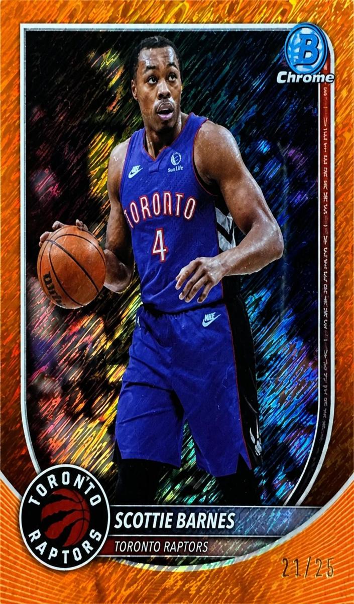2025 Bowman Basketball Orange Shimmer Refractor Scottie Barnes #BCV-68