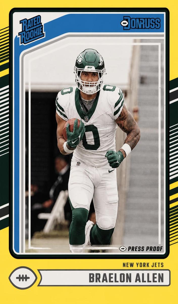 2024 Panini Donruss Football Press Proof Yellow Braelon Allen #306