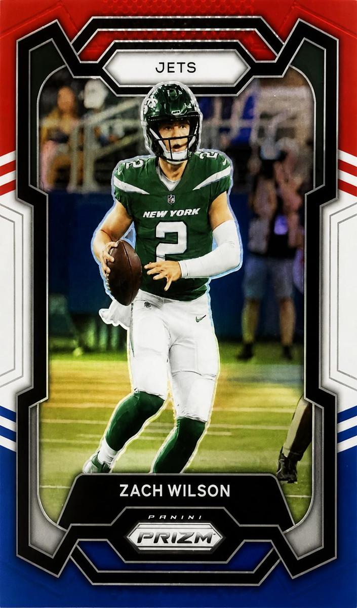 2023 Panini Prizm Football Red White Blue Zach Wilson #235