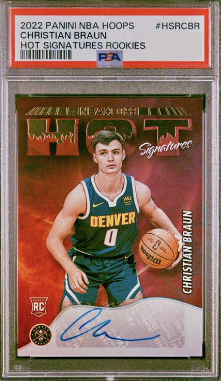 2022 Panini Hoops Basketball Christian Braun #HSR-CBR PSA 7