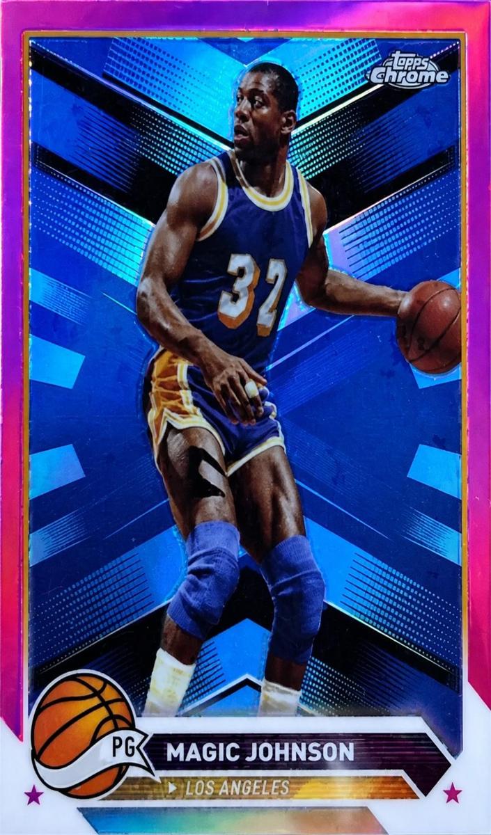 2023 Topps Chrome Basketball Pink Refractor Magic Johnson #97