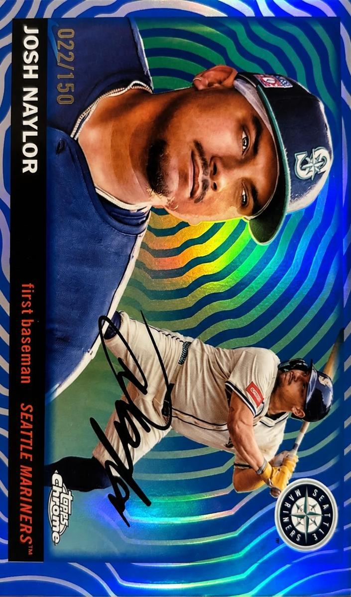 2025 Topps Chrome Platinum Baseball Blue Vibrations Refractor Josh Naylor #11