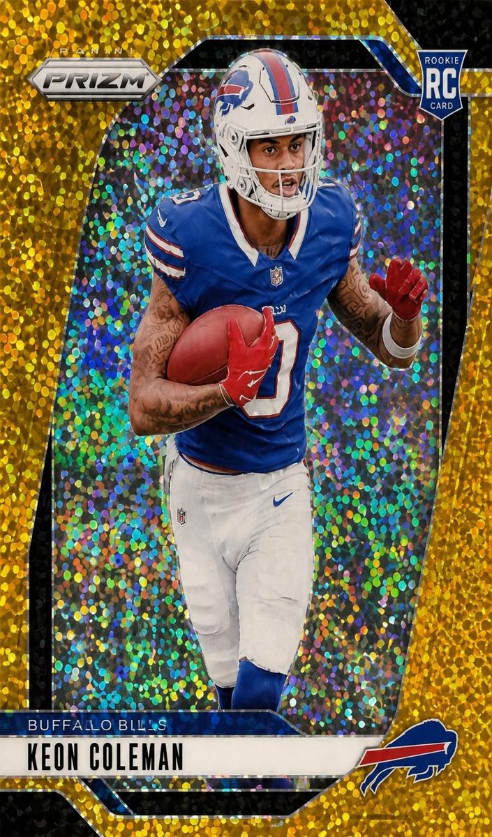 2024 Panini Prizm Football Gold Sparkle Keon Coleman #362 PSA 8.5