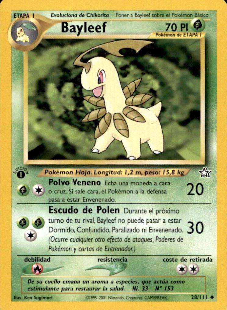 2000 Pokemon Neo Genesis 1st Edition Bayleef #28 PSA 9