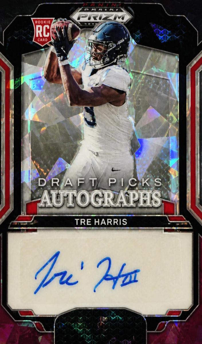 2025 Panini Prizm Draft Picks Football Purple Ice Tre Harris #DPA-THS