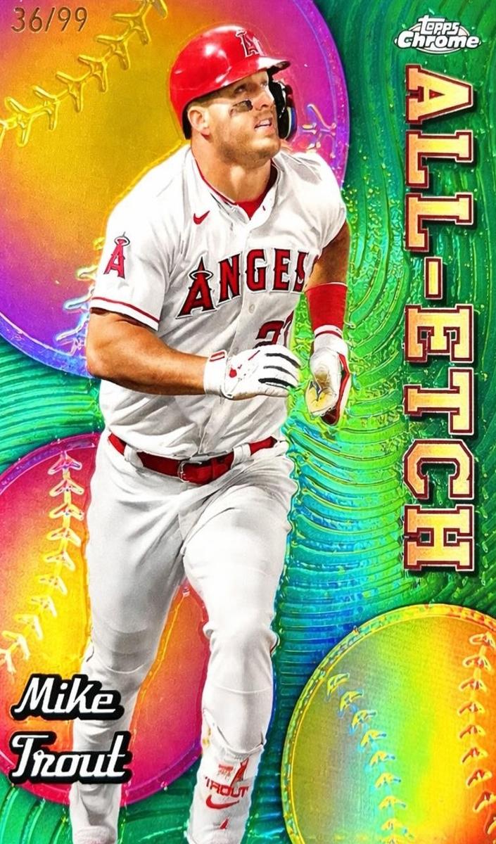 2024 Topps Chrome Baseball Green Mike Trout #CAE-2 PSA 9