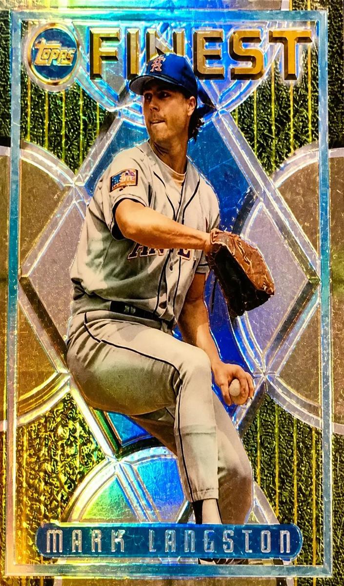 1995 Topps Finest Baseball Refractor Mark Langston #142