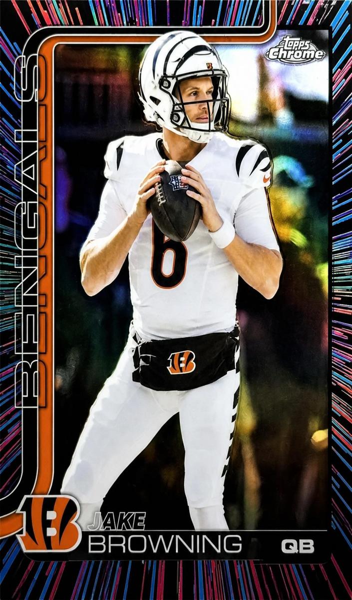 2025 Topps Chrome Football Neon Pulse Refractor Jake Browning #63