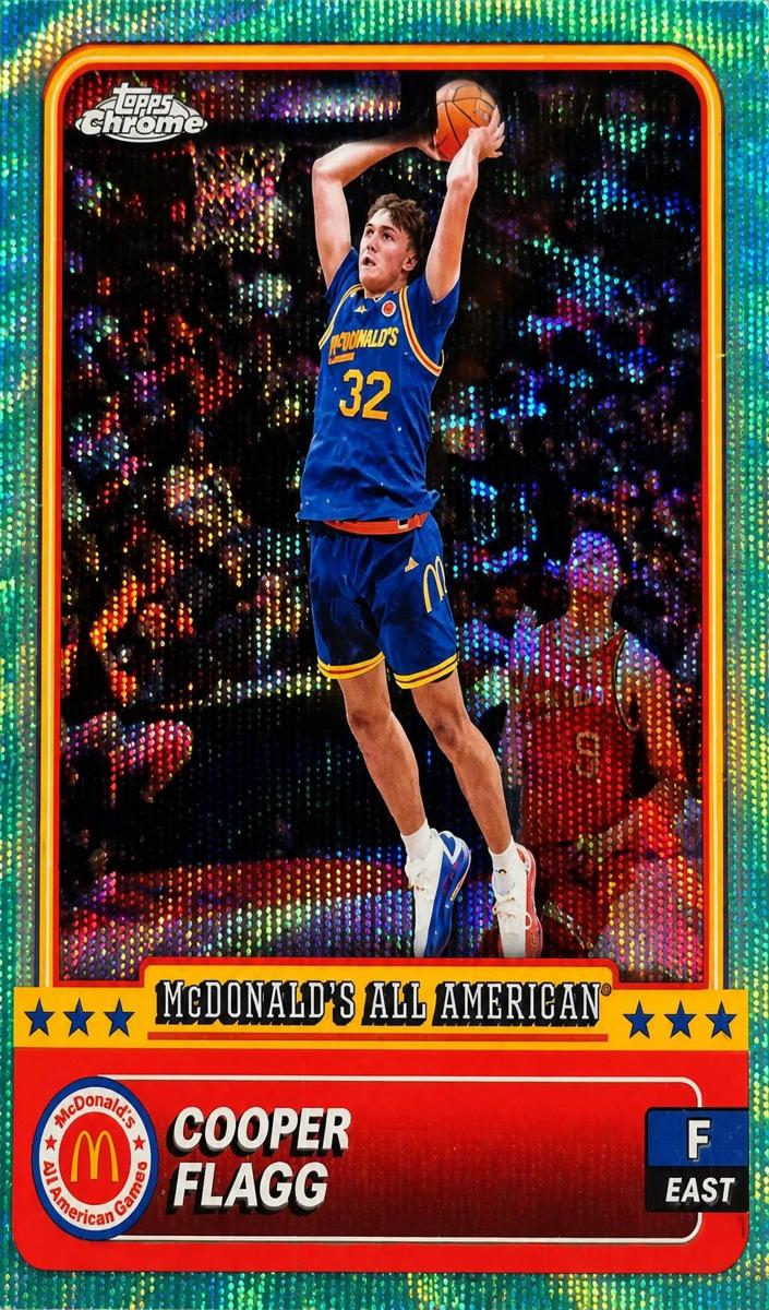 2024 Topps Chrome McDonald's All American Basketball Aqua Wave Refractor Cooper Flagg #28 PSA 10