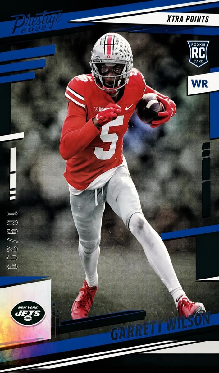 2022 Panini Prestige Football Xtra Points Blue Garrett Wilson #308 CSG 9
