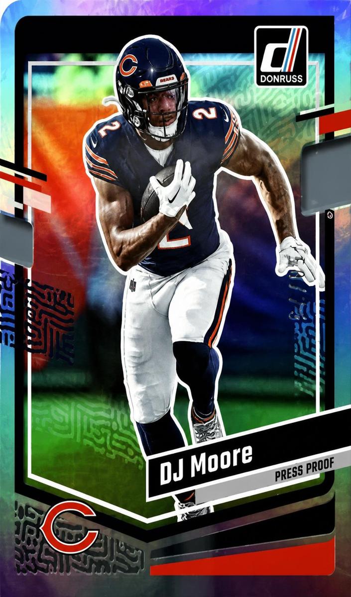 2023 Panini Donruss Football Press Proof Silver Die-Cut DJ Moore #47