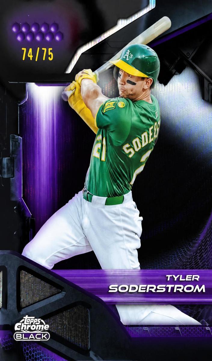 2026 Topps Chrome Black Baseball Purple Wave Refractor Tyler Soderstrom #157