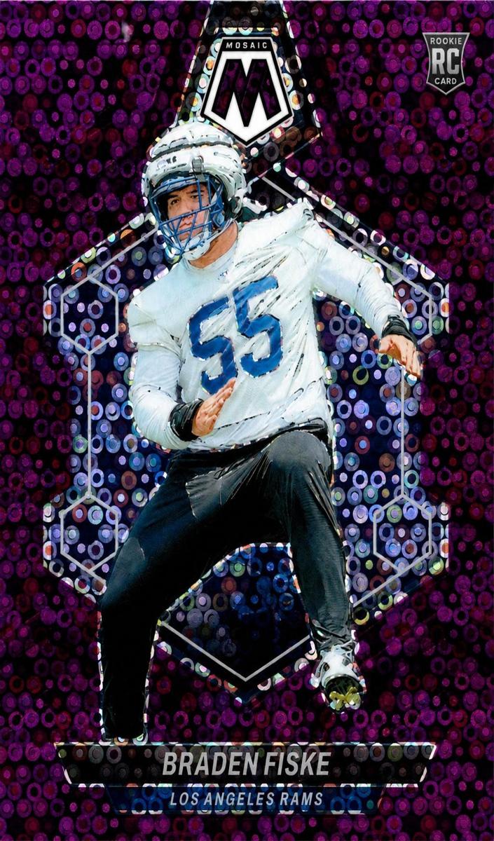 2024 Panini Mosaic Football No Huddle Purple Braden Fiske #339