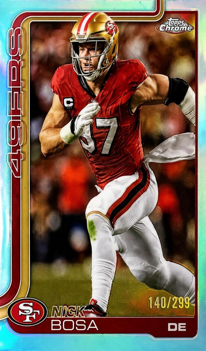 2025 Topps Chrome Football Teal Refractor Nick Bosa #264