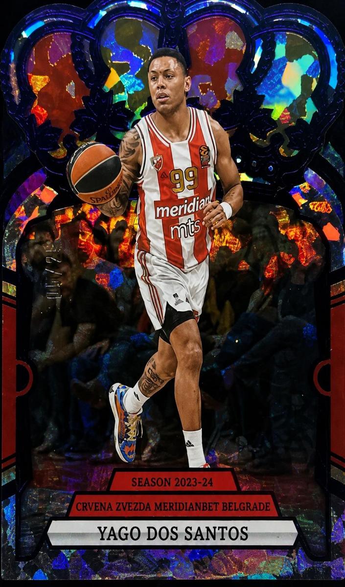 2023 Panini Crown Royale Turkish Airlines EuroLeague Basketball Crystal Purple Yago Dos Santos #69