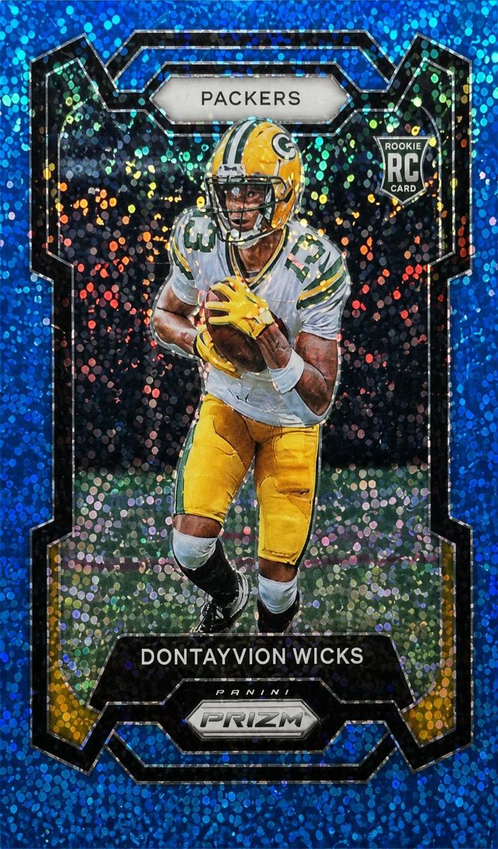 2023 Panini Prizm Football Blue Sparkle Dontayvion Wicks #333 PSA 10