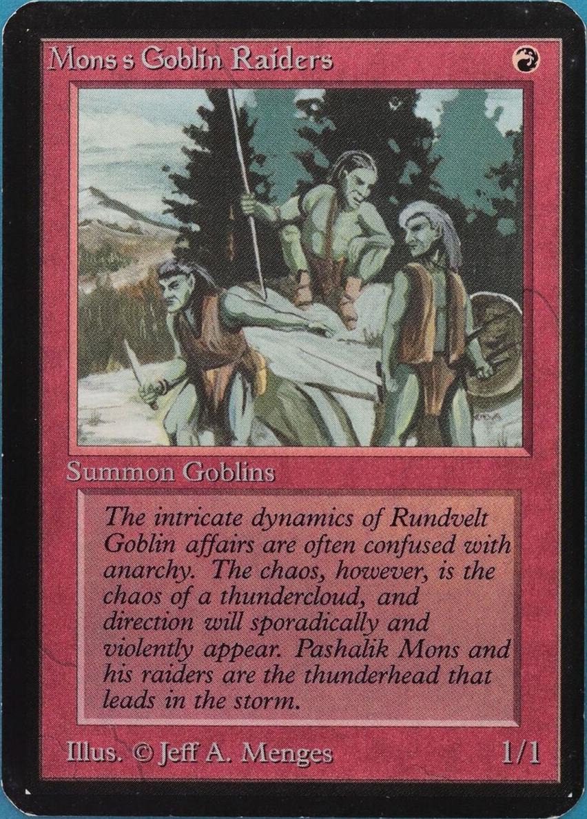 1993 Magic The Gathering Alpha Mons's Goblin Raiders #NNO