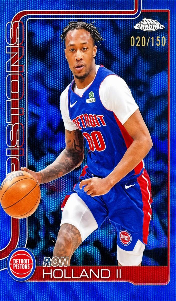 2025 Topps Chrome Basketball Blue Wave Refractor Ron Holland II #16