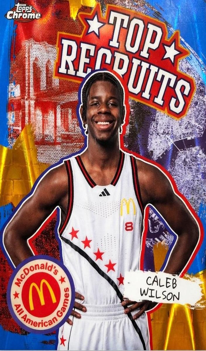 2025 Topps Chrome McDonald's All American Basketball Blue RayWave Refractor Caleb Wilson #TP-10