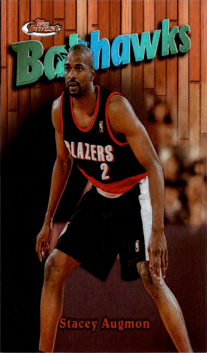 1997 Topps Finest Basketball Refractor Stacey Augmon #63 PSA 8.5