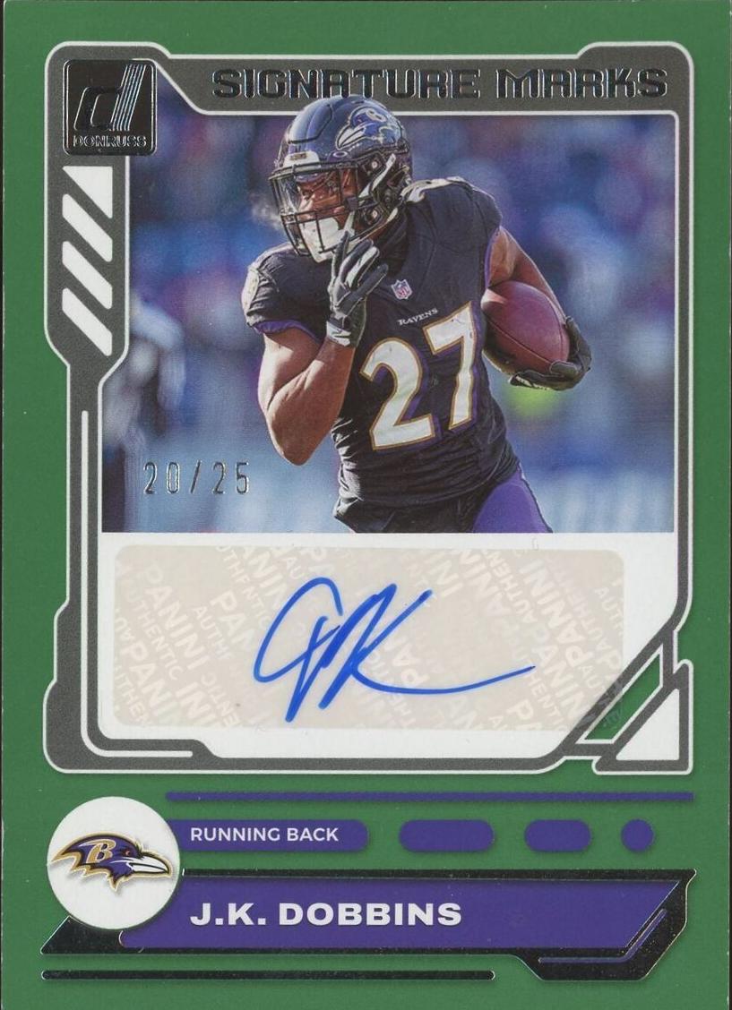 2023 Panini Donruss Football Green J.K. Dobbins #SM-JKD