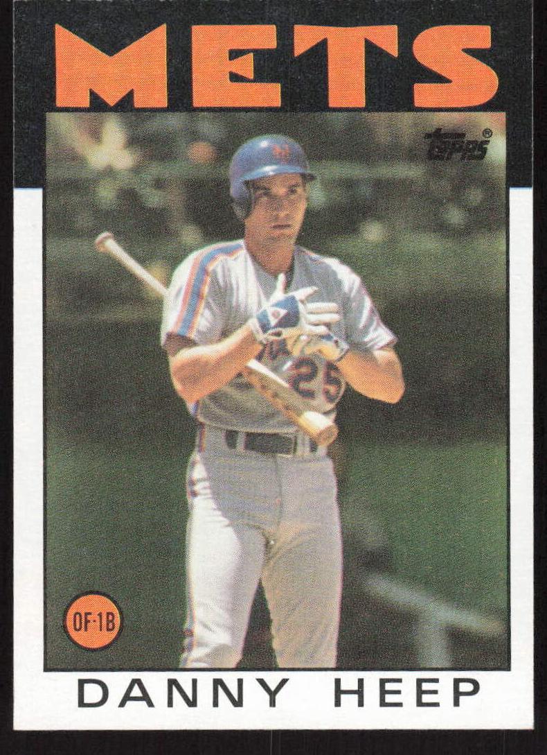 1986 Topps Baseball Danny Heep #619 PSA 8