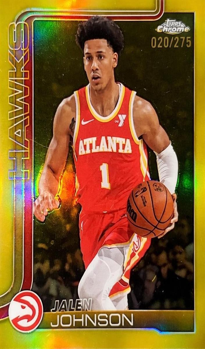 2025 Topps Chrome Basketball Yellow Refractor Jalen Johnson #56