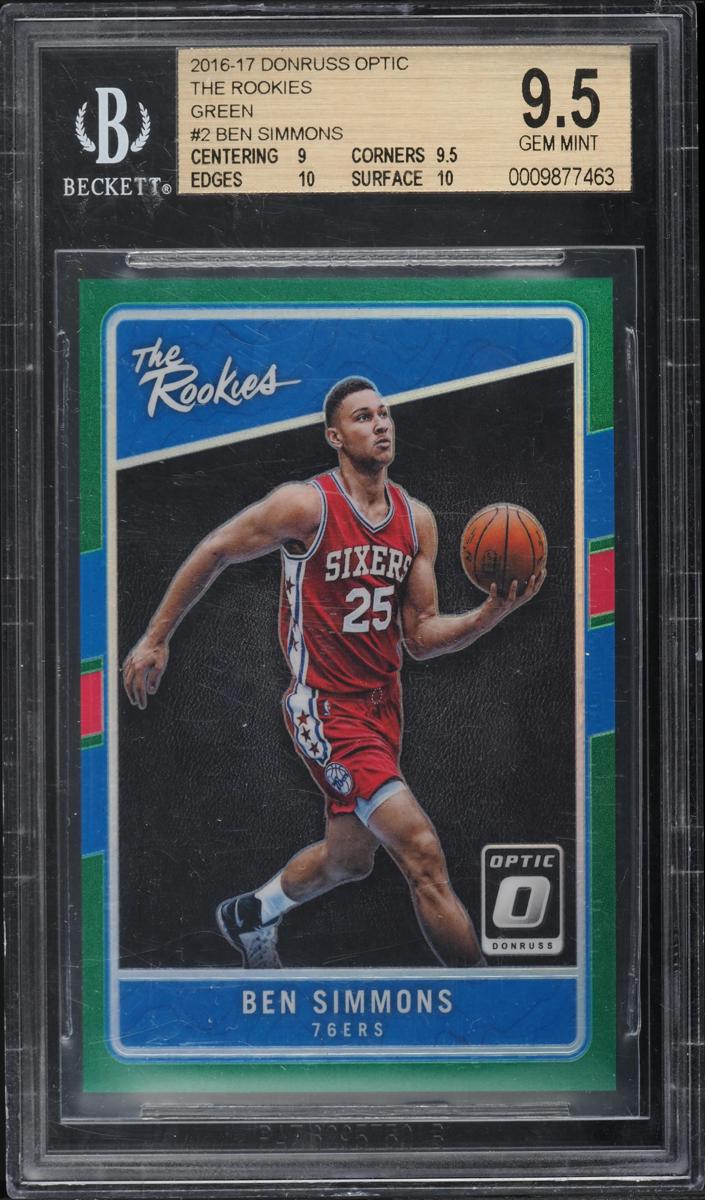 2016 Donruss Optic Basketball Green Ben Simmons #2 BGS 9.5