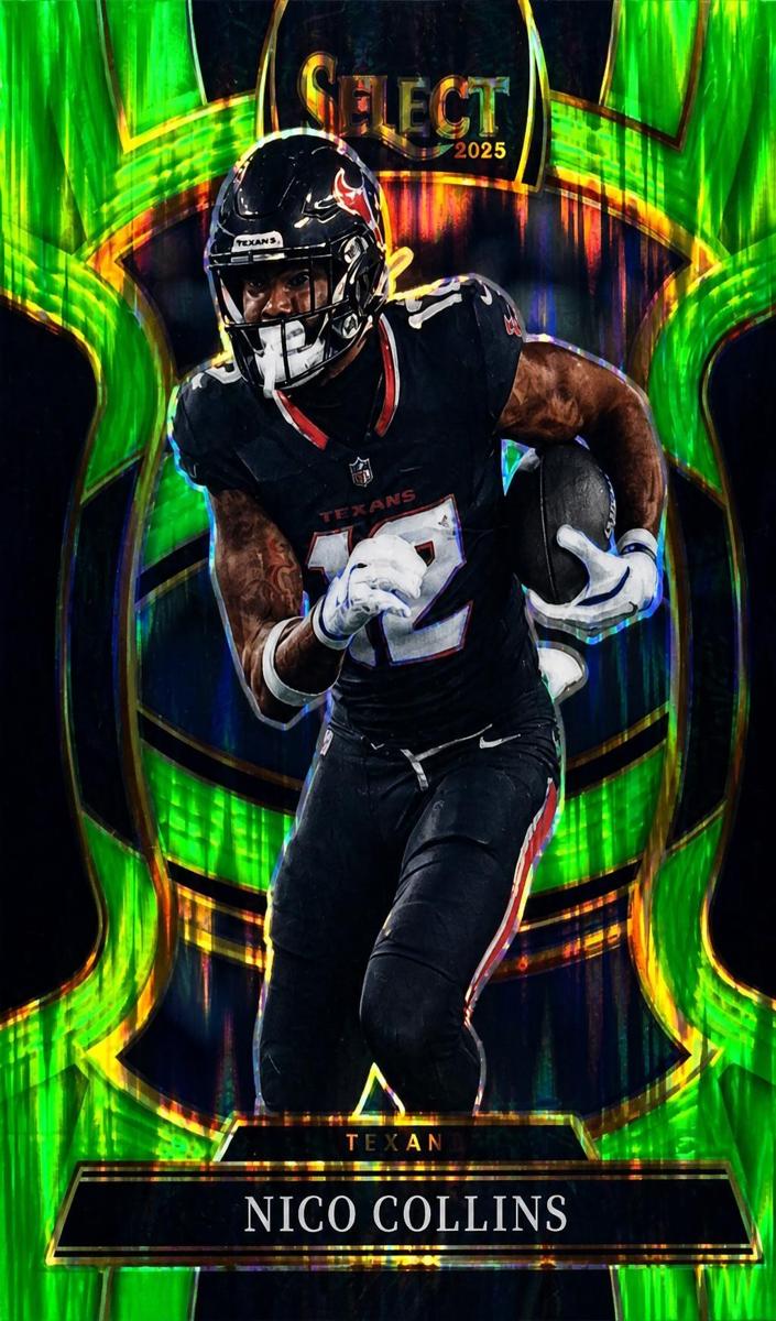 2025 Panini Select Football Neon Green Shock Nico Collins #35