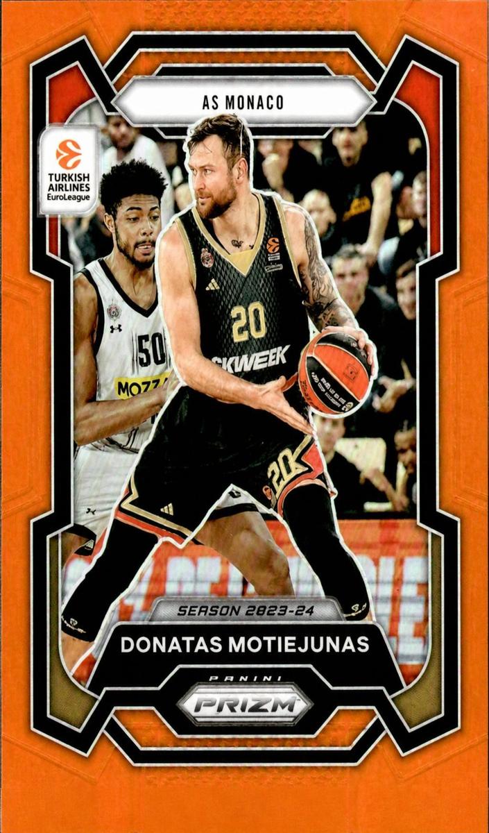 2023 Panini Prizm Turkish Airlines EuroLeague Basketball Orange Donatas Motiejunas #88