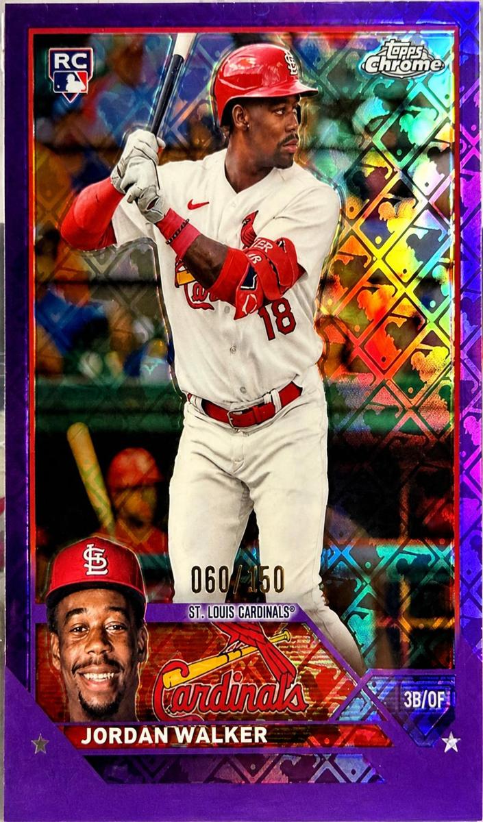 2023 Topps Chrome Logofractor Baseball Purple Jordan Walker #209 PSA 9