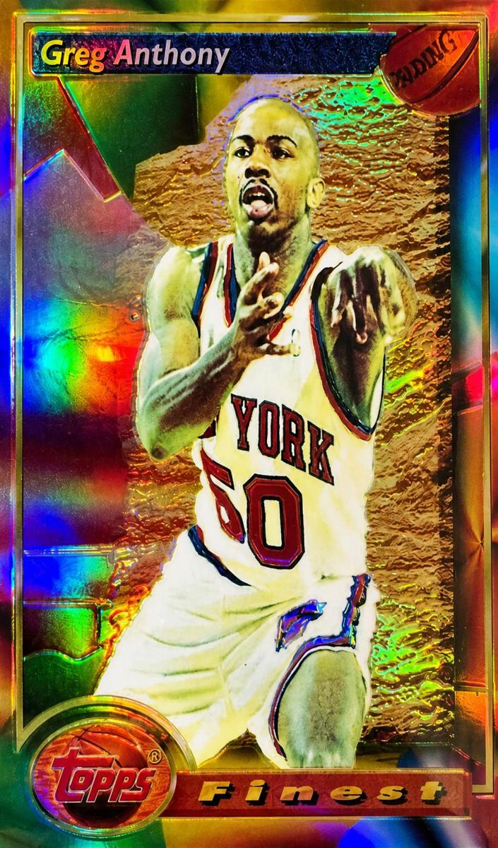 1993 Topps Finest Basketball Refractor Greg Anthony #66 PSA 9