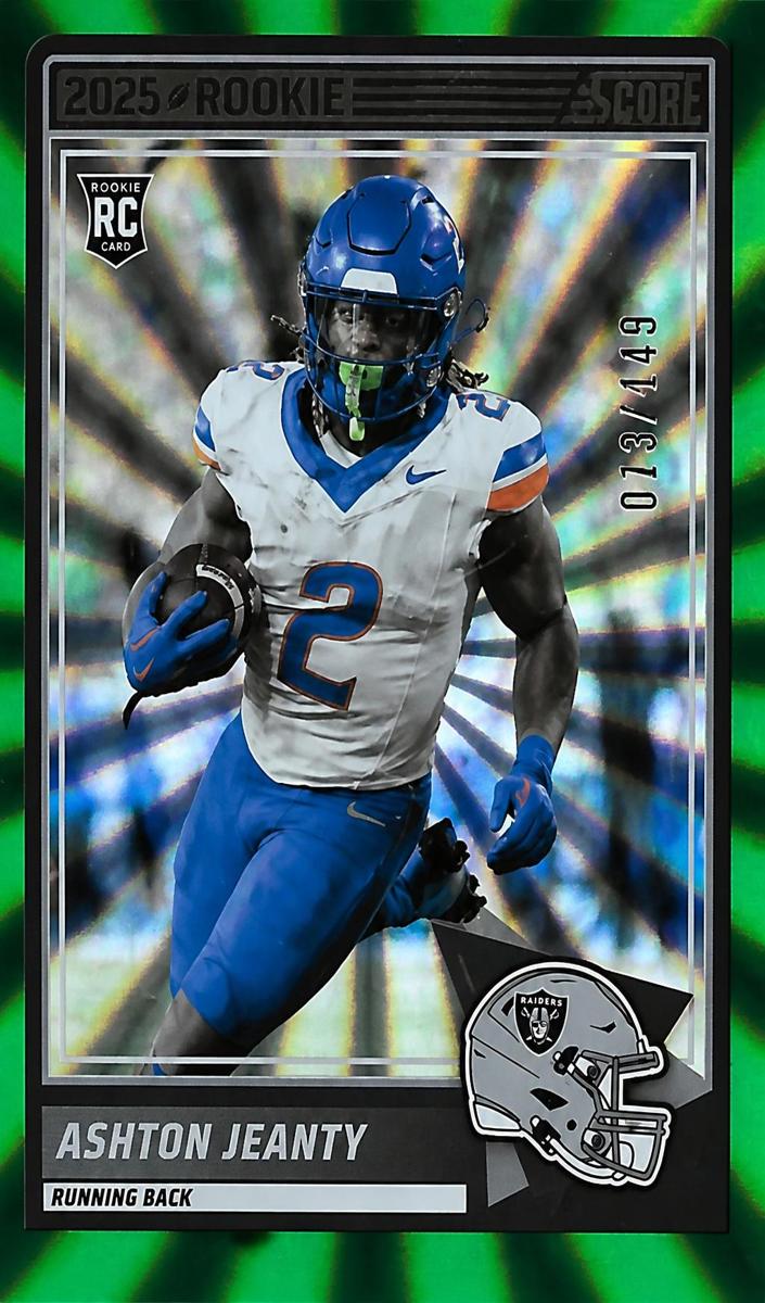 2025 Panini Score Football Green Ashton Jeanty #14 PSA 9