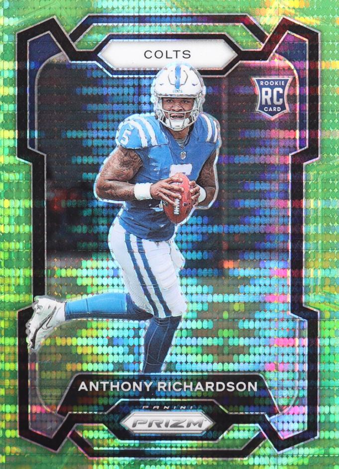 2023 Panini Prizm Football Neon Green Pulsar Anthony Richardson #343