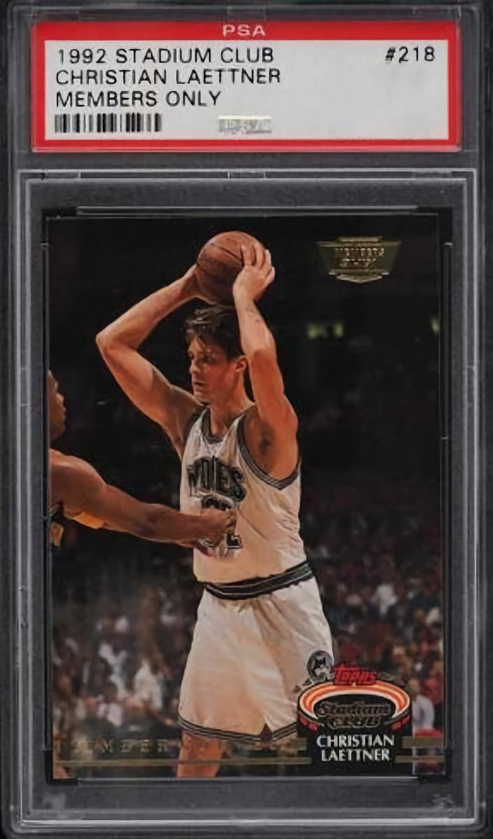 1992 Topps Stadium Club Basketball Members Only Christian Laettner #218 PSA 9